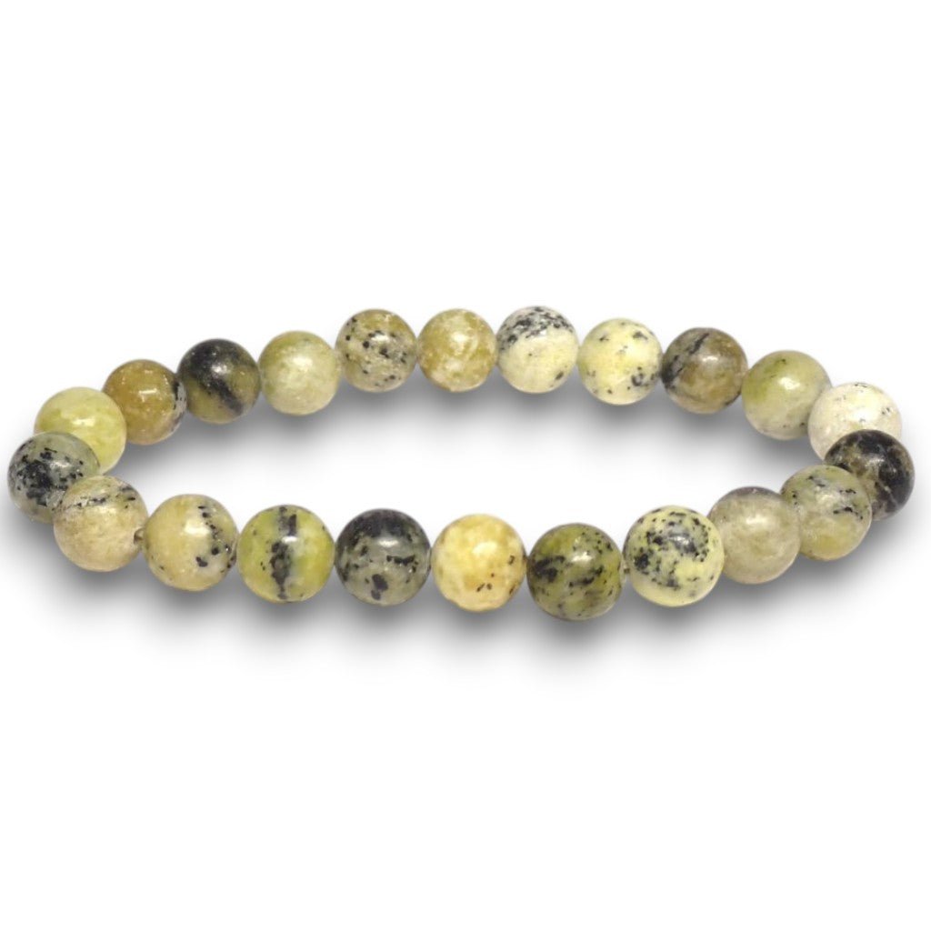 Bracelet serpentine Pérou A (boules 5 - 6mm) - La Boite à Cailloux