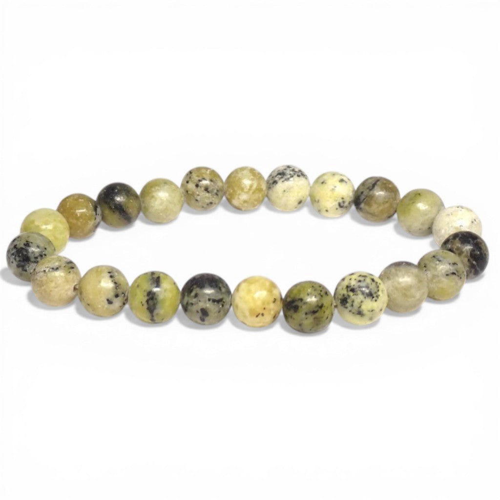 Bracelet serpentine Pérou A (boules 7 - 8mm) - La Boite à Cailloux