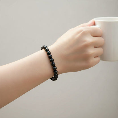 Bracelet shungite Russie A (boules 5-6mm) - La Boite à Cailloux