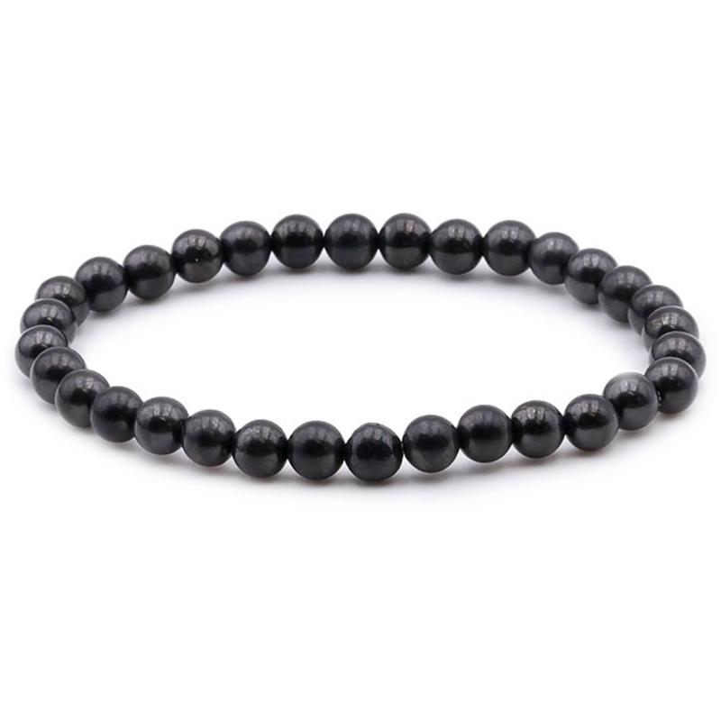 Bracelet shungite Russie A (boules 5 - 6mm) - La Boite à Cailloux