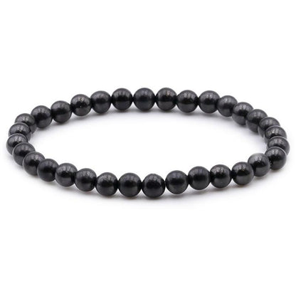 Bracelet shungite Russie A (boules 5 - 6mm) - La Boite à Cailloux