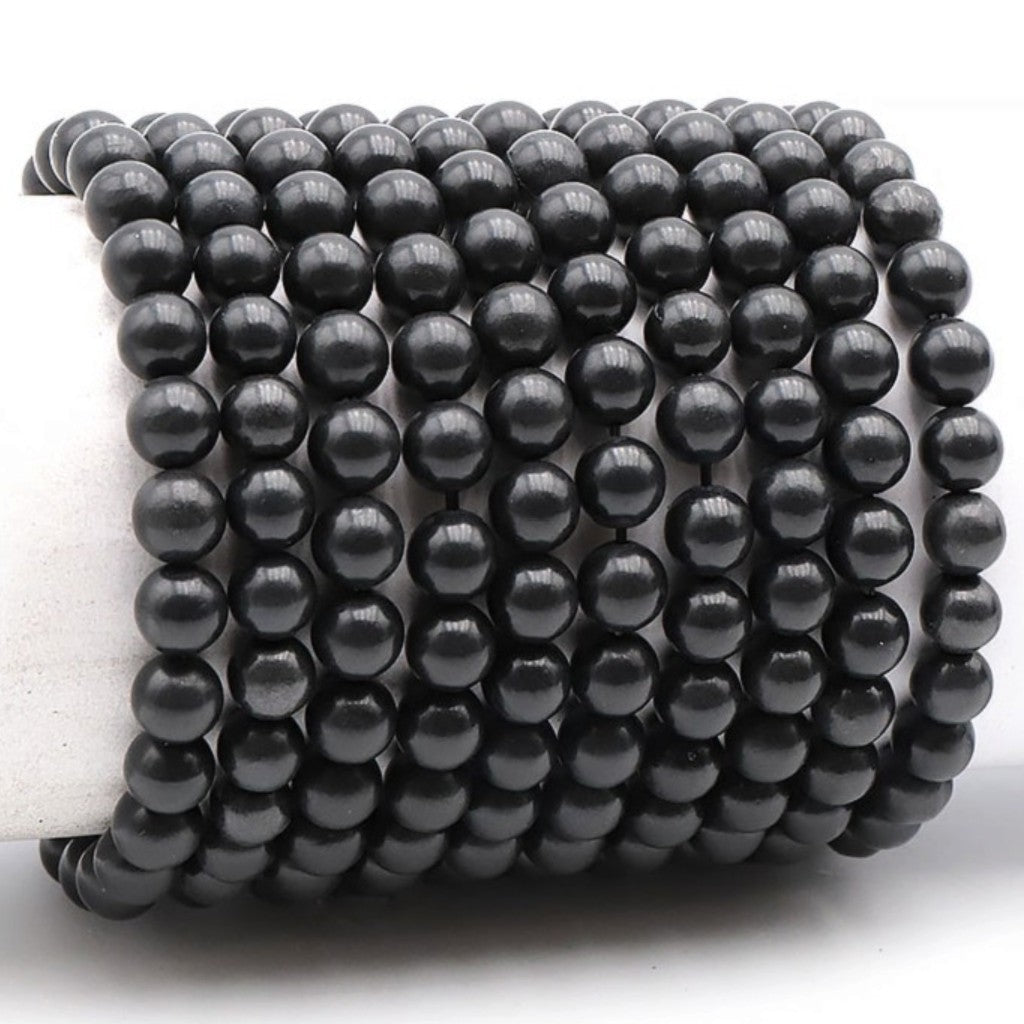 Bracelet shungite Russie A (boules 7-8mm) - La Boite à Cailloux
