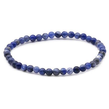Bracelet sodalite Brésil A (boules 3 - 4mm) - La Boite à Cailloux