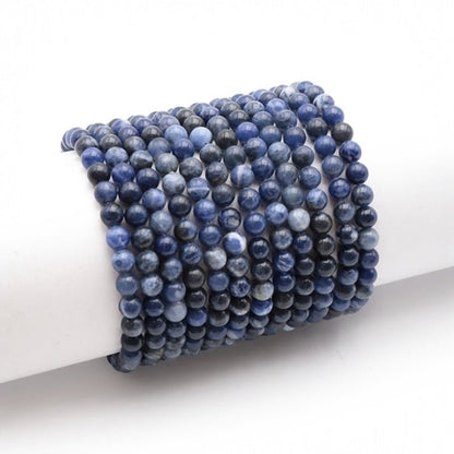 Bracelet sodalite Brésil A (boules 5 - 6mm) - La Boite à Cailloux