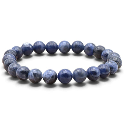 Bracelet sodalite Brésil A (boules 7-8mm) - La Boite à Cailloux