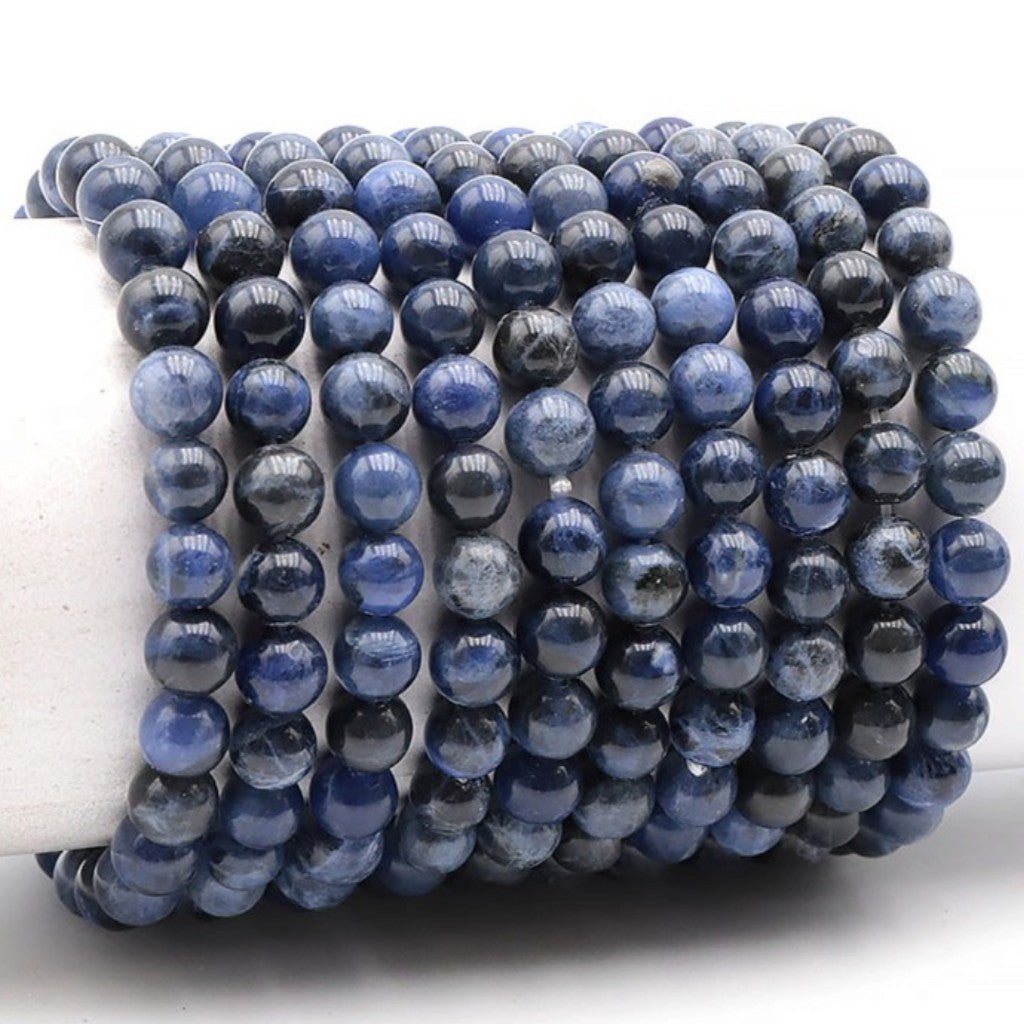 Bracelet sodalite Brésil A (boules 7-8mm) - La Boite à Cailloux