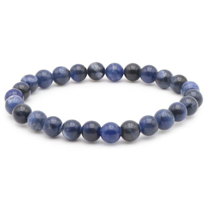 Bracelet sodalite Brésil A (boules 7 - 8mm) - Taille L - La Boite à Cailloux