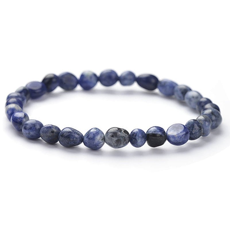 Bracelet sodalite Brésil A (grains 5 - 7mm) - La Boite à Cailloux