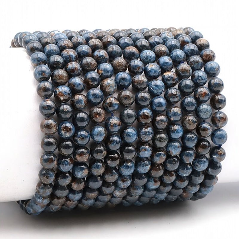 Bracelet spinelle bleue Sri Lanka A+ (boules 5 - 6mm) - La Boite à Cailloux