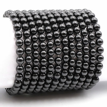 Bracelet spinelle noir Thaïlande A (boules 5 - 6mm) - La Boite à Cailloux