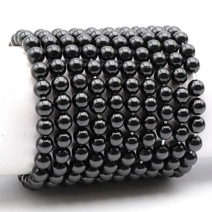 Bracelet spinelle noir Thaïlande A (boules 7-8mm) - La Boite à Cailloux