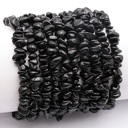 Bracelet spinelle noir Thailande A (perles baroques) - La Boite à Cailloux
