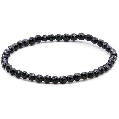 Pulsera de espinela negra Tailandia A (cuentas facetadas 3-4 mm)