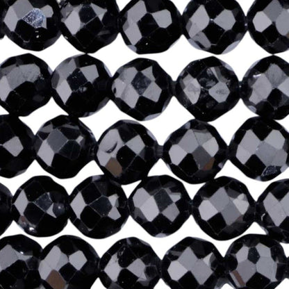 Bracelet spinelle noir Thaïlande A (perles facettées 3 - 4mm) - La Boite à Cailloux