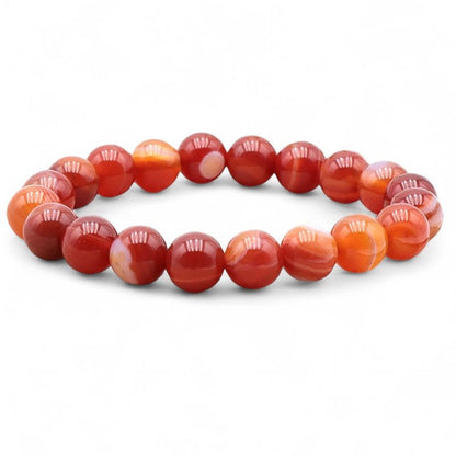Bracelet taille enfants agate bandée A (boules 7 - 8mm) - La Boite à Cailloux
