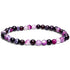 Bracelet taille enfants agate teintée Lilas A (boules 3-4mm) - La Boite à Cailloux