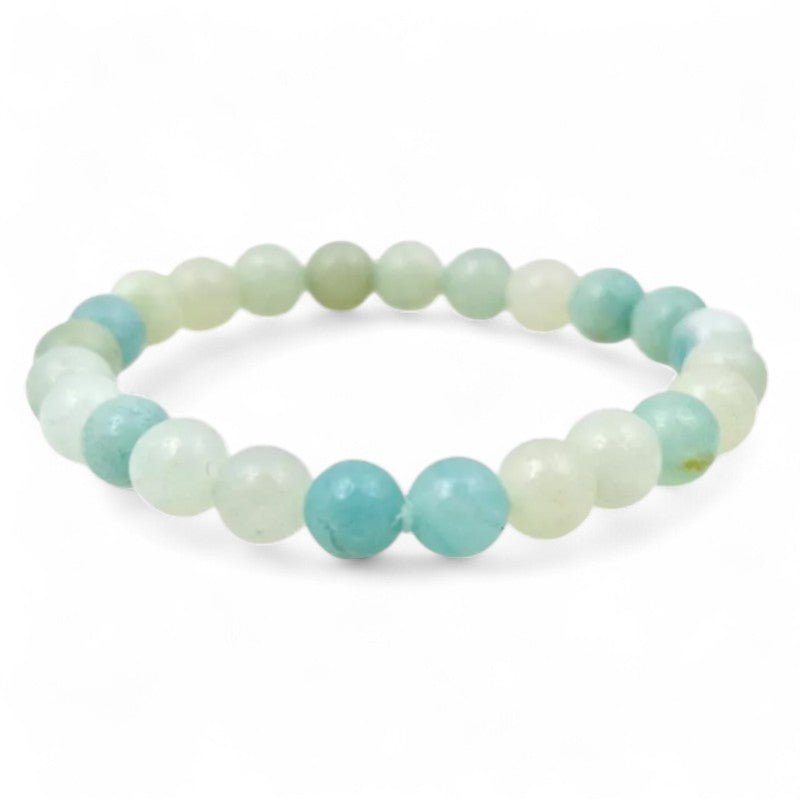 Bracelet taille enfants amazonite Pérou AA (boules 5 - 6mm) - La Boite à Cailloux
