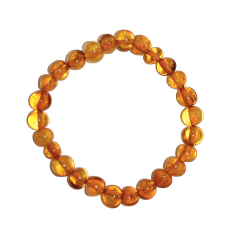 Bracelet taille enfants ambre cognac A (perles 4 - 5mm) - La Boite à Cailloux