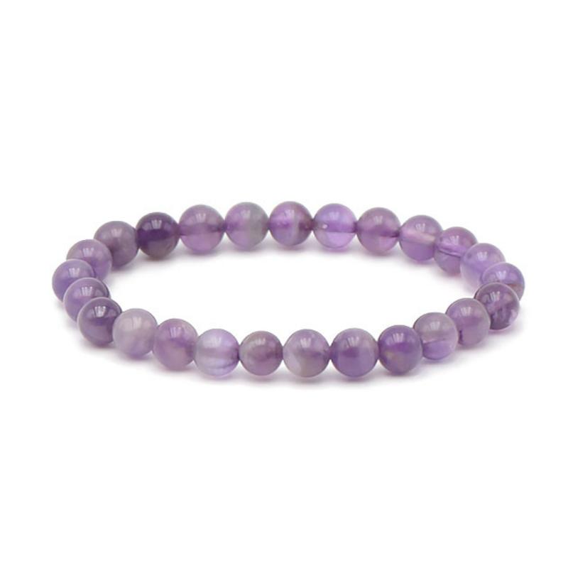 Bracelet taille enfants améthyste Brésil A (boules 5 - 6mm) - La Boite à Cailloux