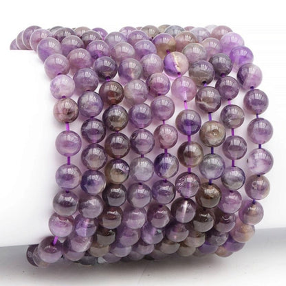 Bracelet taille enfants améthyste Brésil A (boules 7-8mm) - La Boite à Cailloux