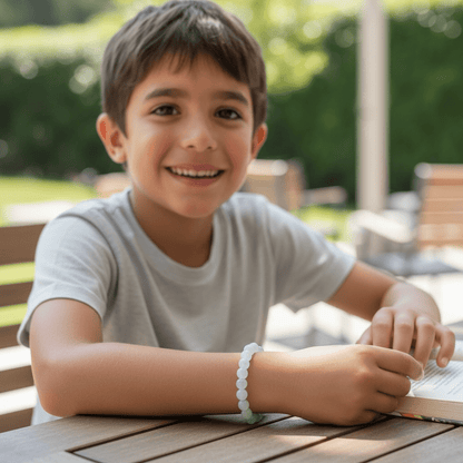 Bracelet taille enfants aventurine verte A (boules 5 - 6mm) - La Boite à Cailloux