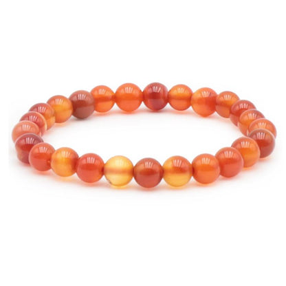 Bracelet taille enfants cornaline naturelle Brésil A (boules 5 - 6mm) - La Boite à Cailloux