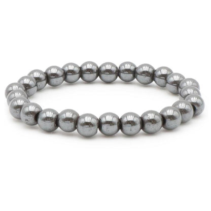Bracelet taille enfants hématite Chine A (boules 5 - 6mm) - La Boite à Cailloux