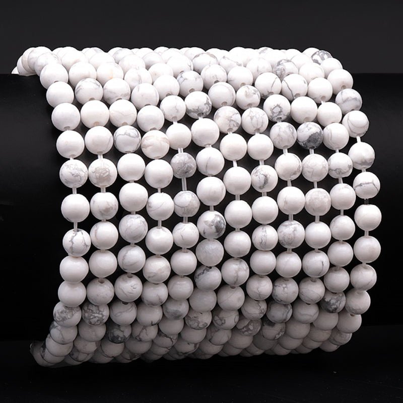 Bracelet taille enfants howlite A (boules 5 - 6mm) - La Boite à Cailloux