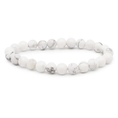 Bracelet taille enfants howlite A (boules 5 - 6mm) - La Boite à Cailloux