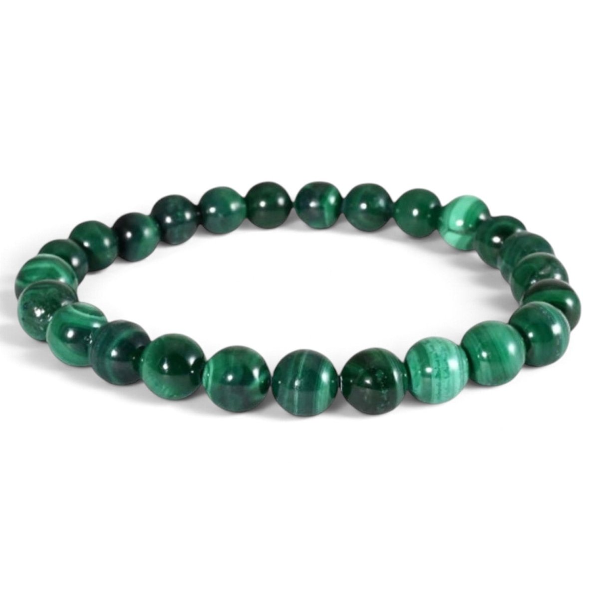 Bracelet taille enfants malachite AA (boules 5-6mm) - La Boite à Cailloux