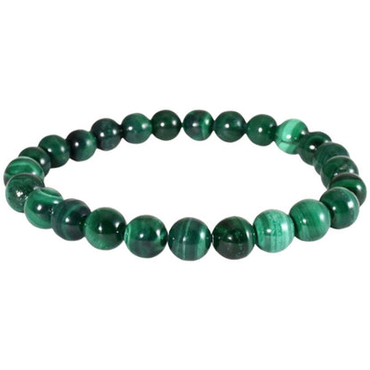 Bracelet taille enfants malachite AA (boules 5 - 6mm) - La Boite à Cailloux