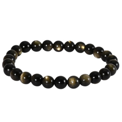 Bracelet taille enfants obsidienne dorée A (boules 5-6mm)