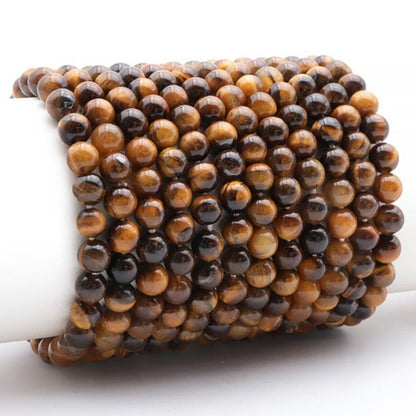 Bracelet taille enfants oeil de tigre A (boules 5 - 6mm) - La Boite à Cailloux