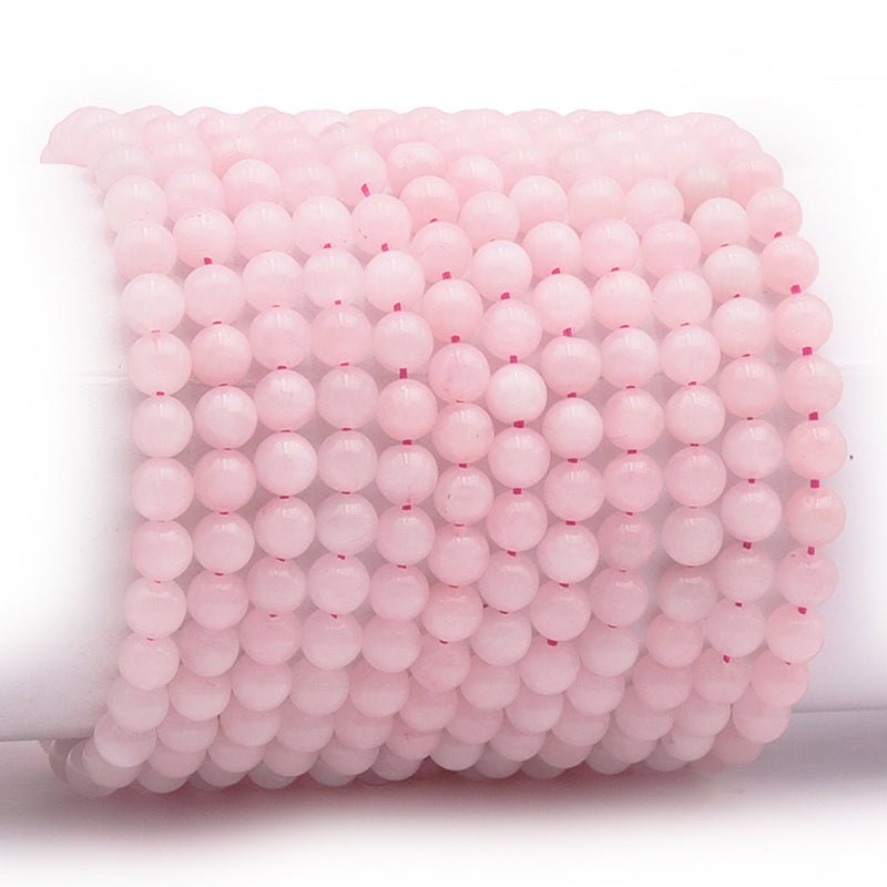 Bracelet taille enfants quartz rose A+ (boules 5 - 6mm) - La Boite à Cailloux