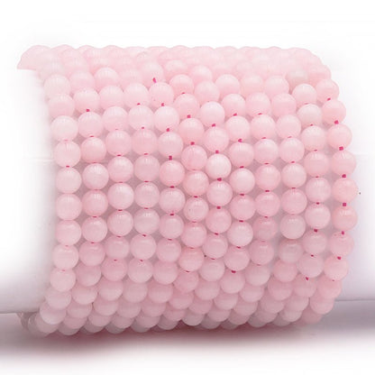 Bracelet taille enfants quartz rose A+ (boules 5 - 6mm) - La Boite à Cailloux