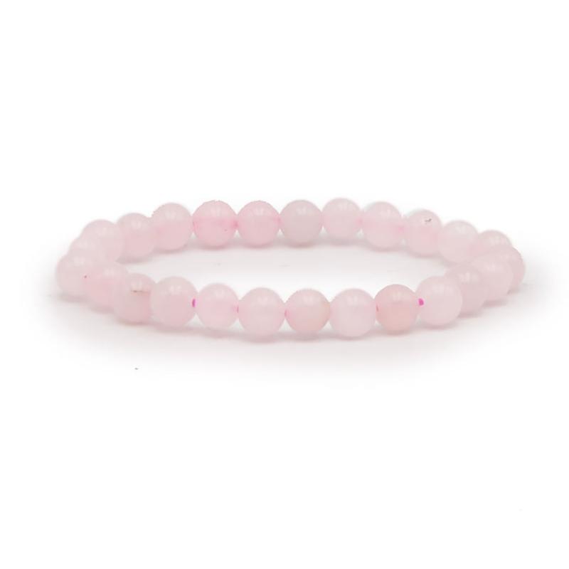 Bracelet taille enfants quartz rose A+ (boules 5 - 6mm) - La Boite à Cailloux