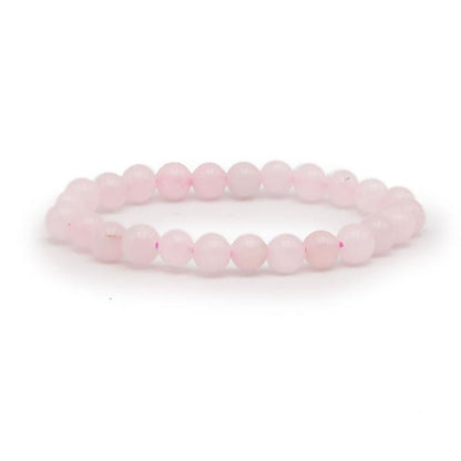 Bracelet taille enfants quartz rose A+ (boules 5 - 6mm) - La Boite à Cailloux