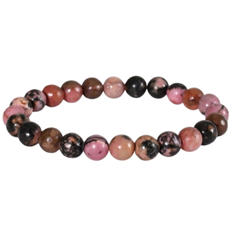 Bracelet taille enfants rhodonite Madagascar (boules 5 - 6mm) - La Boite à Cailloux