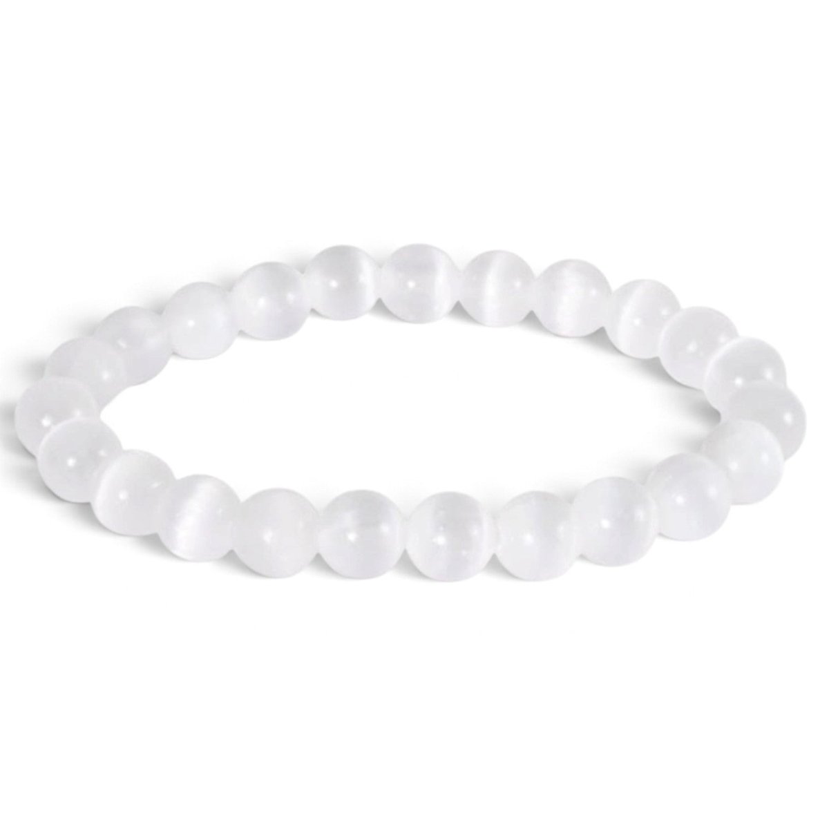 Bracelet taille enfants Selenite Maroc (boules 5-6mm) - La Boite à Cailloux