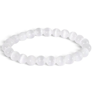 Pulseira de tamanho infantil em selenite do Marrocos (contas de 5-6 mm)