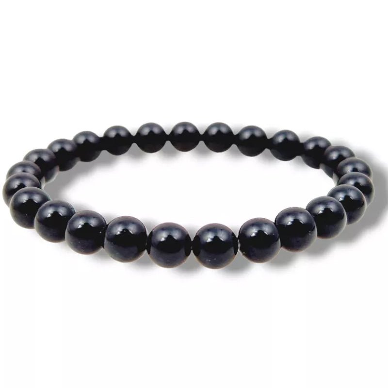 Bracelet taille enfants Tourmaline noire Brésil A (boules 5 - 6mm) - La Boite à Cailloux