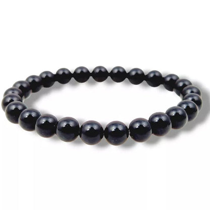Bracelet taille enfants Tourmaline noire Brésil A (boules 5 - 6mm) - La Boite à Cailloux