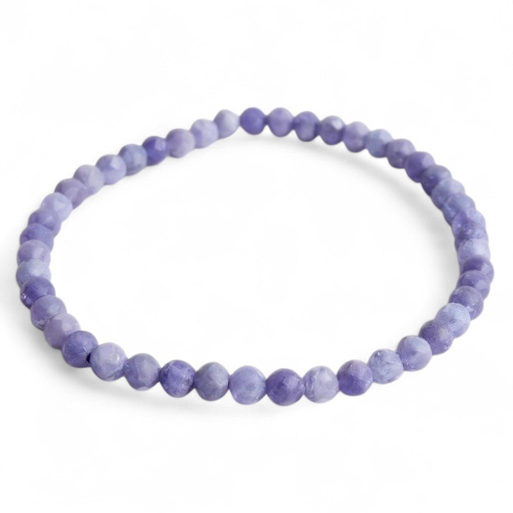 Bracelet tanzanite A (perles facettées 3 - 4mm) - La Boite à Cailloux