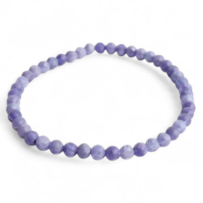 Bracelet tanzanite A (perles facettées 3 - 4mm) - La Boite à Cailloux