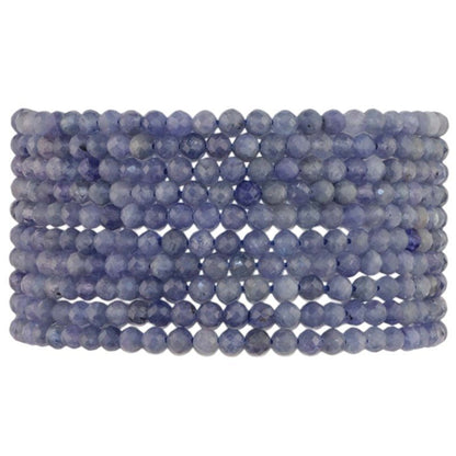 Bracelet tanzanite A (perles facettées 3 - 4mm) - La Boite à Cailloux