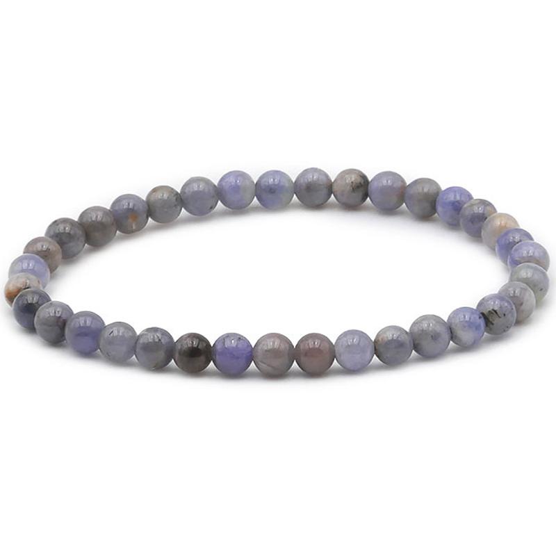 Bracelet tanzanite AB (boules 5 - 6mm) - La Boite à Cailloux
