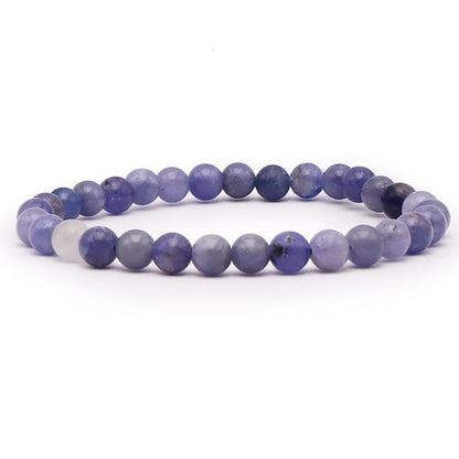 Bracelet tanzanite bleue A (boules 5 - 6mm) - La Boite à Cailloux