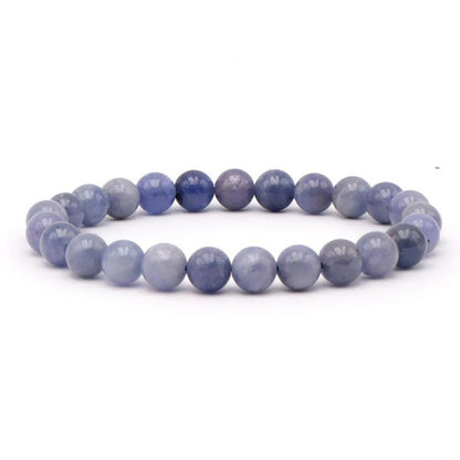 Bracelet tanzanite bleue A (boules 8 - 9mm) - La Boite à Cailloux