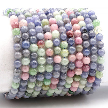 Bracelet tanzanite multicolore AA (boules 5 - 6mm) - La Boite à Cailloux