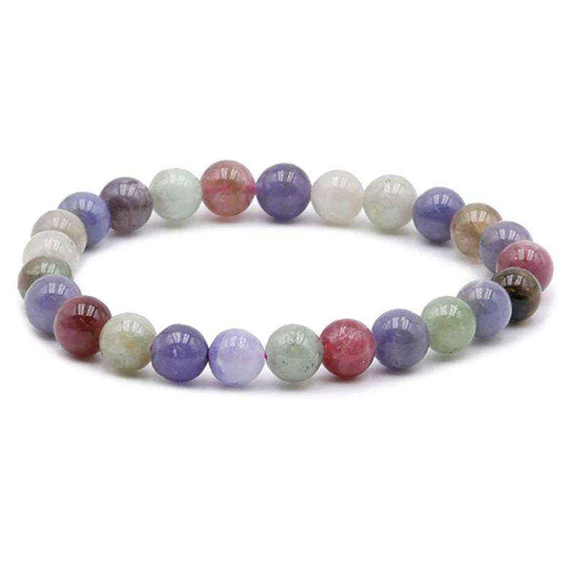 Bracelet tanzanite multicolore AA (boules 7 - 8mm) - La Boite à Cailloux